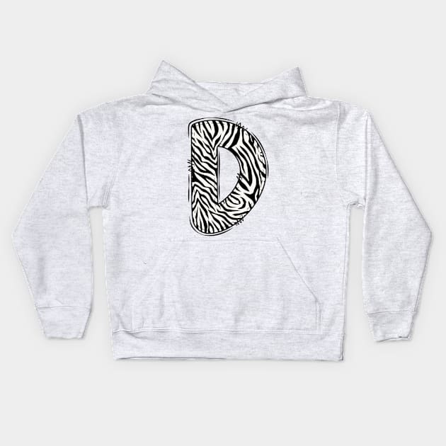 Zebra Letter D Kids Hoodie by Xtian Dela ✅